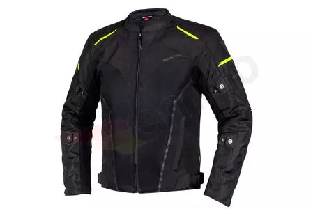 Rebelhorn Hiflow IV chaqueta de moto textil negro y amarillo fluo M - RH-TJ-Hiflow-IV-58-M