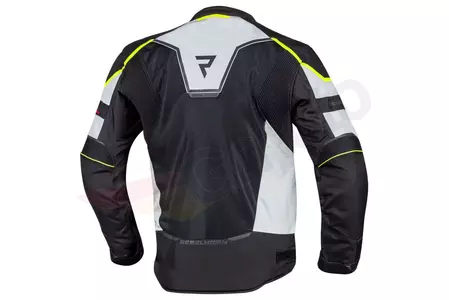 Rebelhorn Hiflow IV giacca da moto in tessuto nero/argento/giallo fluo 3XL-2