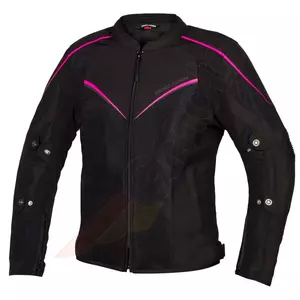 Ženska tekstilna motoristička jakna Rebelhorn Hiflow IV, crna i roza fluo D5XL-1