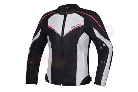 Női textil motoros kabát Rebelhorn Hiflow IV Lady fekete-ezüst-rózsaszín fluo D3XL-1