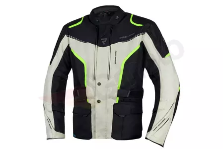Rebelhorn Hiker III giacca da moto in tessuto nero-grigio-giallo fluo 5XL-1