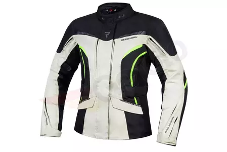Jachetă de motocicletă din material textil pentru femei Rebelhorn Hiker III Lady negru-gri galben fluo D4XL-1