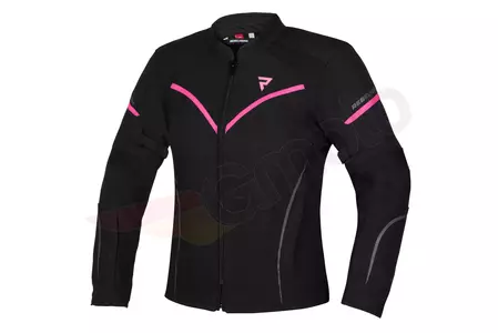 Casaco têxtil de motociclismo para mulher Rebelhorn Luna Lady preto/rosa fluo DS-1