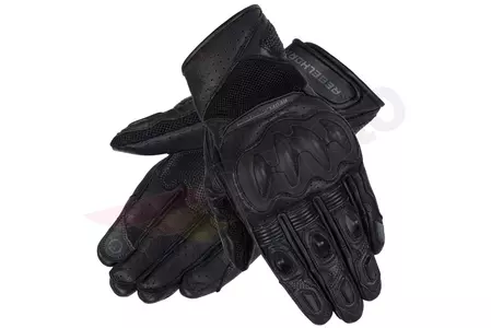 Mănuși de motocicletă din piele pentru femei Rebelhorn Flux II Lady negru DM pentru femei-1