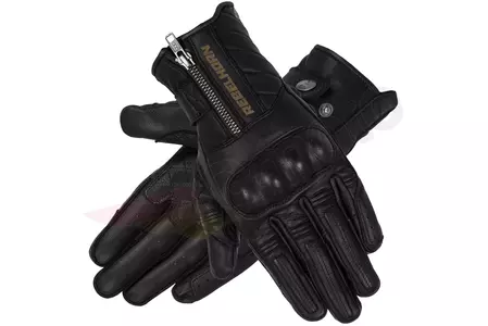 Rebelhorn Hunter guantes de moto de cuero negro 3XL-1