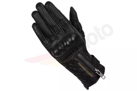 Γυναικεία δερμάτινα γάντια μοτοσικλέτας Rebelhorn Hunter Lady μαύρο DXL-2