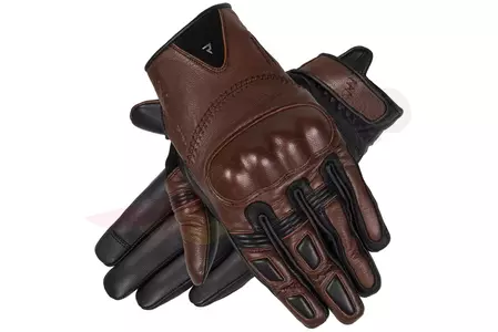 Rebelhorn Thug II gants de moto vintage en cuir marron XS-1