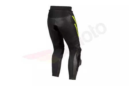 Pantaloni de motocicletă din piele Rebelhorn Fighter negru/galben fluo 48-2