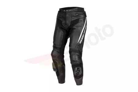 Pantaloni da moto in pelle Rebelhorn Fighter bianco e nero 48-1