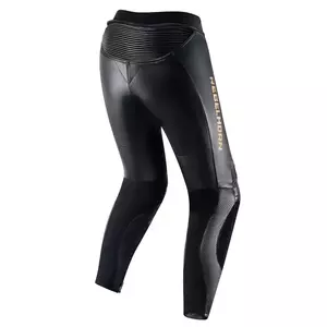 Дамски кожени панталони за мотоциклети Rebelhorn Rebel Lady в черно и златисто D46-2