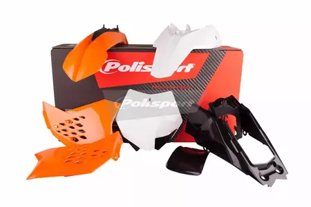 Kit de carroçaria Polisport plástico laranja branco preto - 90450