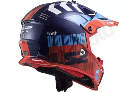 LS2 MX437 FAST EVO XCODE RED BLUE 3XL capacete para motas de enduro-3