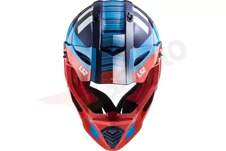 LS2 MX437 FAST EVO XCODE RED BLUE 3XL casco moto enduro-4