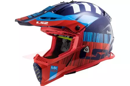 LS2 MX437 FAST EVO XCODE RED BLUE M enduro motocikla ķivere-1