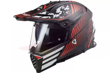 LS2 MX436 PIONEER EVO SATURN MATT BLT capacete para motas de enduro. VERMELHO M-1