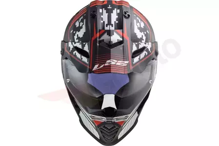 LS2 MX436 PIONEER EVO SATURN MATT BLT capacete para motas de enduro. VERMELHO M-4