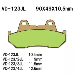 Vesrah VD-123/3JL stabdžių kaladėlės (FA69/3HH) - VD-123/3JL