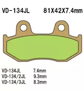 Bremsbeläge Bremsklötze Vesrah VD-134/2JL (FA323/2HH) - VD-134/2JL