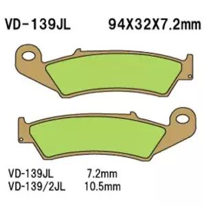 Plaquettes de frein Vesrah VD-139JL (FA125HH) - VD-139JL