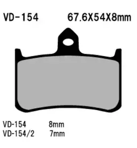 Bremsbeläge Bremsklötze Vesrah VD-154 - VD-154