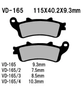 Plaquettes de frein Vesrah VD-165 - VD-165