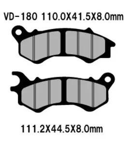 "Vesrah VD-180" stabdžių kaladėlės (FA603) - VD-180