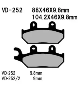 Plaquettes de frein Vesrah VD-252/2 - VD-252/2