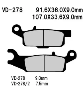 Спирачни накладки Vesrah VD-278 - VD-278