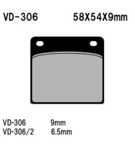 Plaquettes de frein Vesrah VD-306 - VD-306