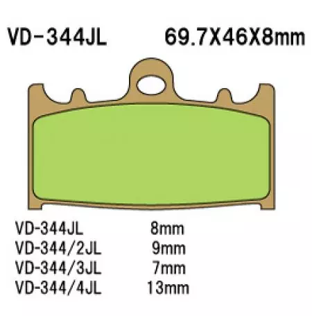 Vesrah VD-344SRJL8 remblokken (voor) - VD-344SRJL8