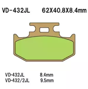 Plăcuțe de frână Vesrah VD-432/2JL - VD-432/2JL