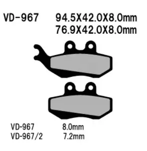 Plaquettes de frein Vesrah VD-967/2 - VD-967/2