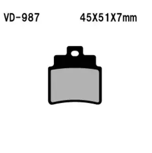 Klocki hamulcowe Vesrah VD-987 (2 szt.) - VD-987