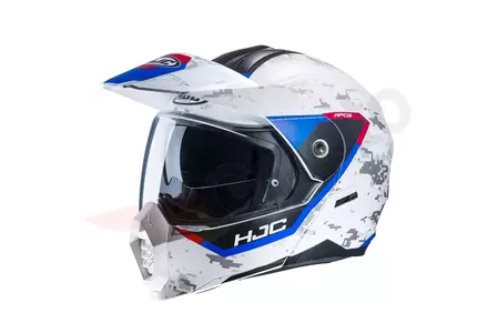 HJC C80 BULT WHITE/RED/BLUE XL enduro motocikla ķivere - C80-BUL-MC21SF-XL