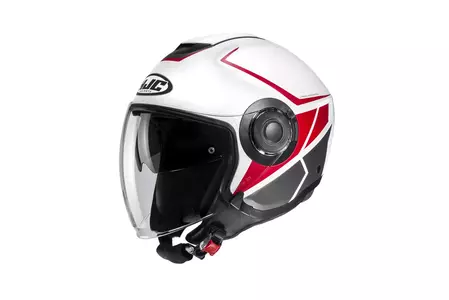 HJC I40 CAMET RED/WHITE casco de moto abierto L - I40-CAM-MC1SF-L