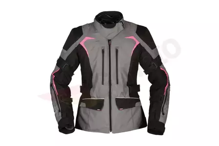 Casaco de motociclismo Modeka Elaya Lady em tecido cinzento-preto-rosa 34-1
