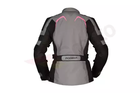 Casaco de motociclismo Modeka Elaya Lady em tecido cinzento-preto-rosa 42-2