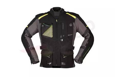 Modeka Talismen sort-mørkegrå-neon tekstil motorcykeljakke 4XL-1
