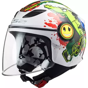 LS2 OF602 FUNNY JUNIOR CROCO WHITE S capacete de motociclismo para crianças com a face aberta - AK3060220613