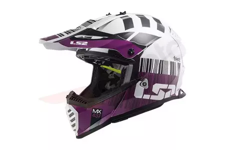 LS2 MX437 FAST EVO XCODE WHITE VIOLET L enduro motocyklová helma-1