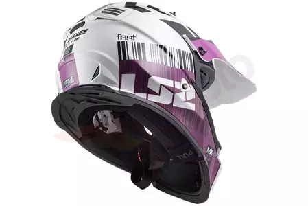 LS2 MX437 FAST EVO XCODE WHITE VIOLET L enduro motocyklová helma-3