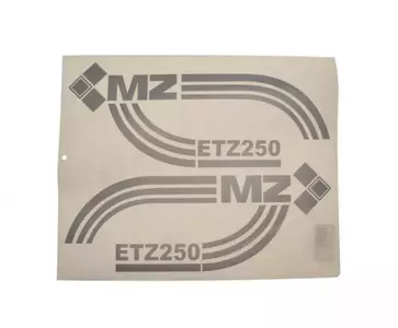 Conjunto de autocolantes prateados MZ ETZ 250 tipo antigo - 337147