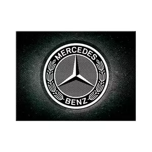 Koelkastmagneet 6x8cm Mercedes-Benz Logo Zwart - 14390