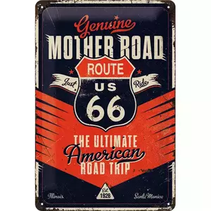 Blikplakat 20x30cm Route 66-1