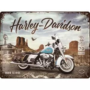 Affiche en fer-blanc 30x40cm pour Harley-Davidson Route - 23291