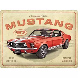 Tinnen poster 30x40cm Ford Mustang GT Rood-1