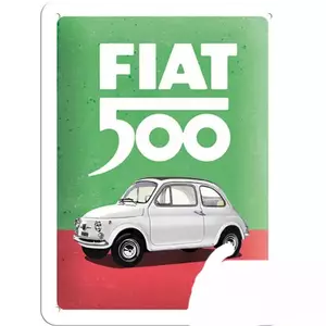 Tinnen poster 15x20cm Fiat 500 Italiaanse kleur-1