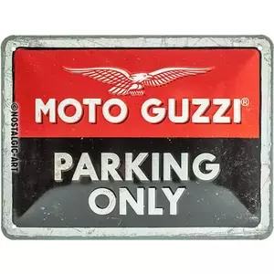 Tinnen poster 15x20cm Moto Guzzi Alleen parkeren-1