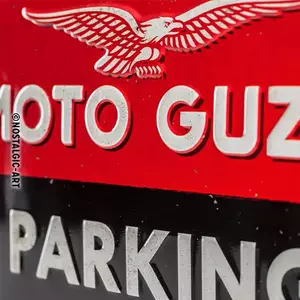 Plåt poster 15x20cm Moto Guzzi Parkering Endast-2