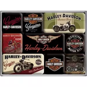 Set di 9 calamite per frigorifero per moto Harley-Davidson - 83037